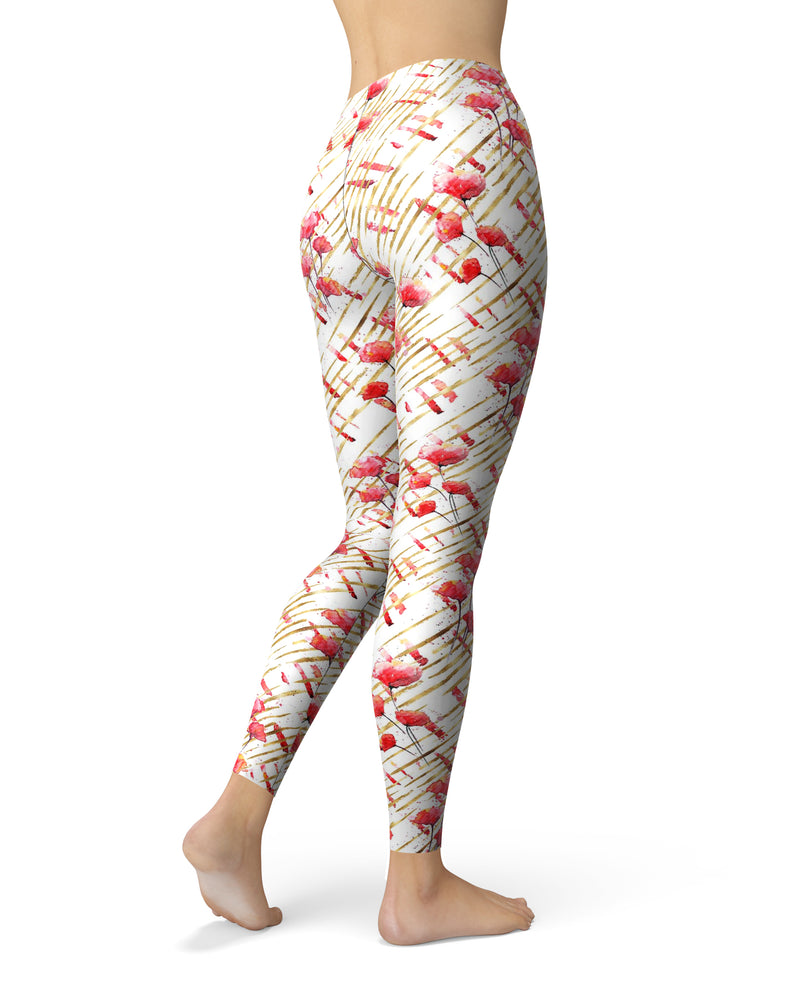 Karamfila Watercolo Poppies V13 - All Over Print Womens Leggings / Yoga or Workout Pants