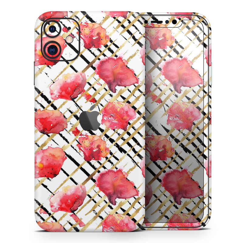 Karamfila Watercolo Poppies V25 - Skin-Kit compatible with the Apple iPhone 12, 12 Pro Max, 12 Mini, 11 Pro or 11 Pro Max (All iPhones Available)