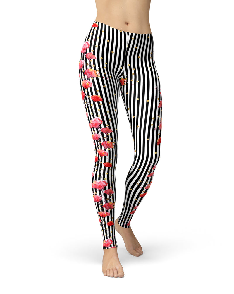 Karamfila Watercolo Poppies V27 - All Over Print Womens Leggings / Yoga or Workout Pants