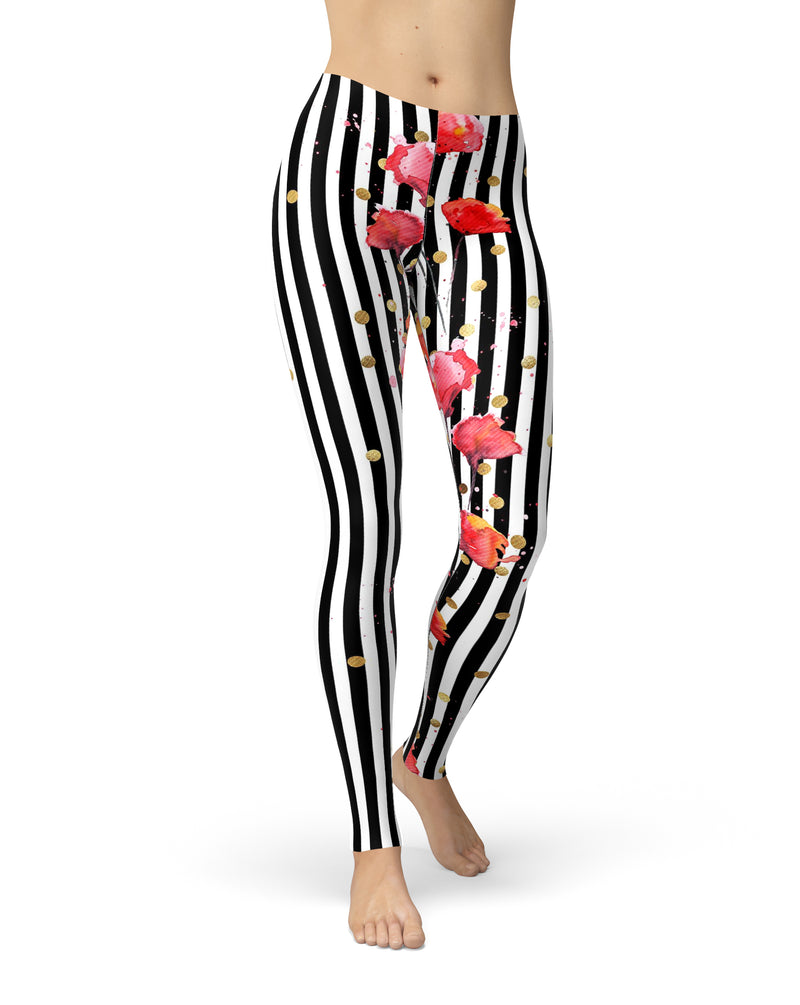 Karamfila Watercolo Poppies V28 - All Over Print Womens Leggings / Yoga or Workout Pants