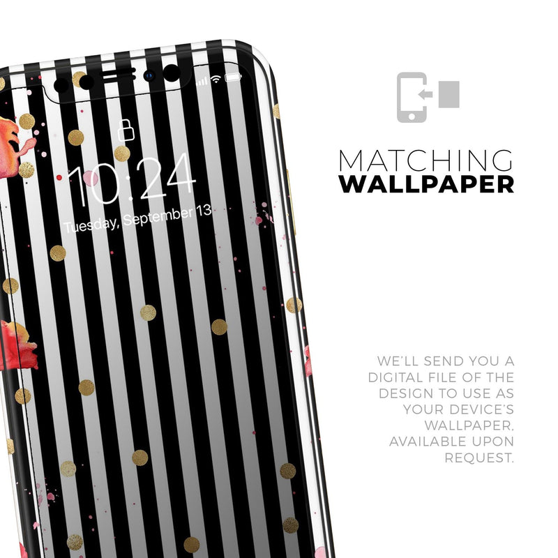 Karamfila Watercolo Poppies V28 - Skin-Kit compatible with the Apple iPhone 12, 12 Pro Max, 12 Mini, 11 Pro or 11 Pro Max (All iPhones Available)