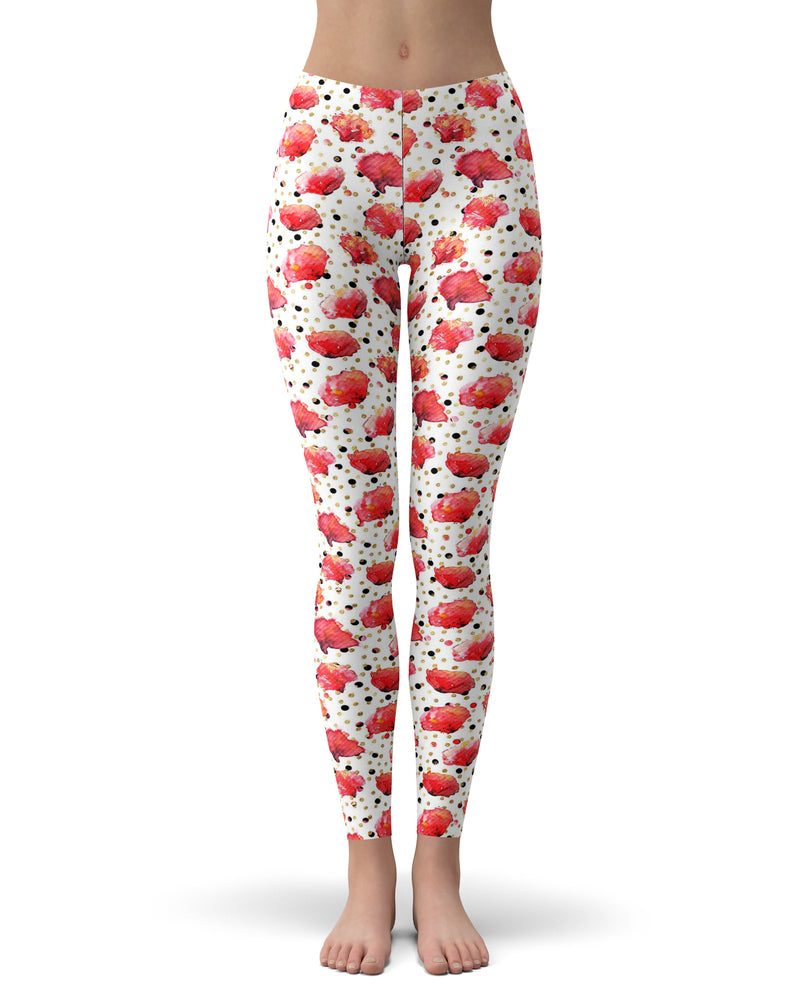 Karamfila Watercolo Poppies V3 - All Over Print Womens Leggings / Yoga or Workout Pants
