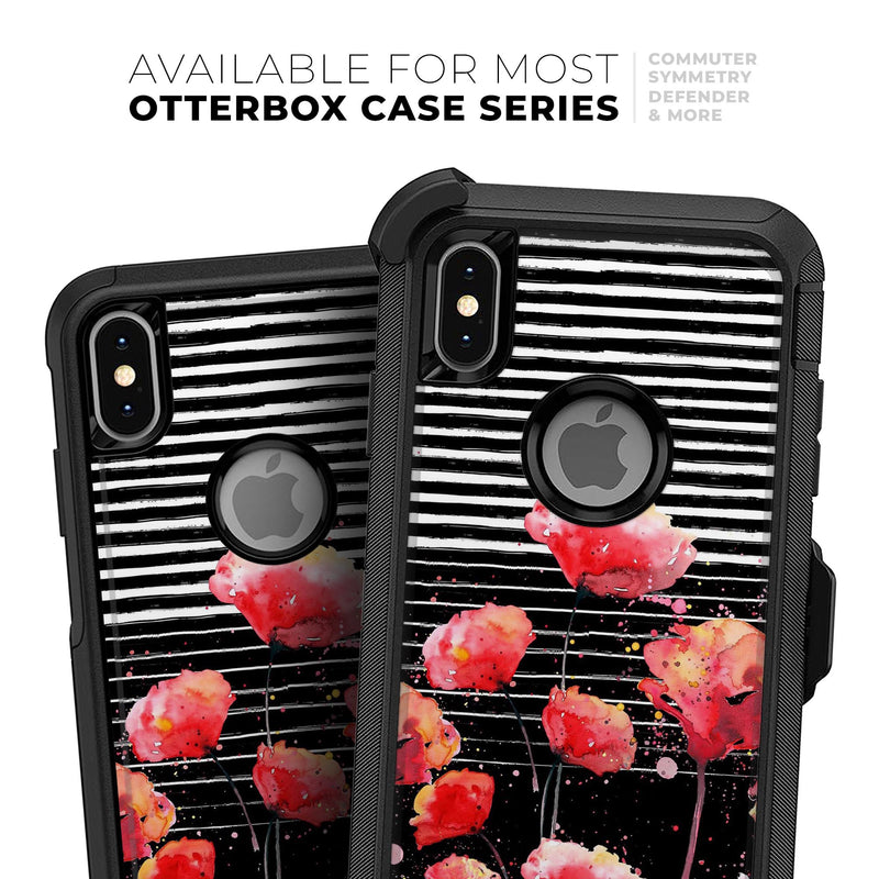 Karamfila Watercolo Poppies V7 - Skin Kit for the iPhone OtterBox Cases