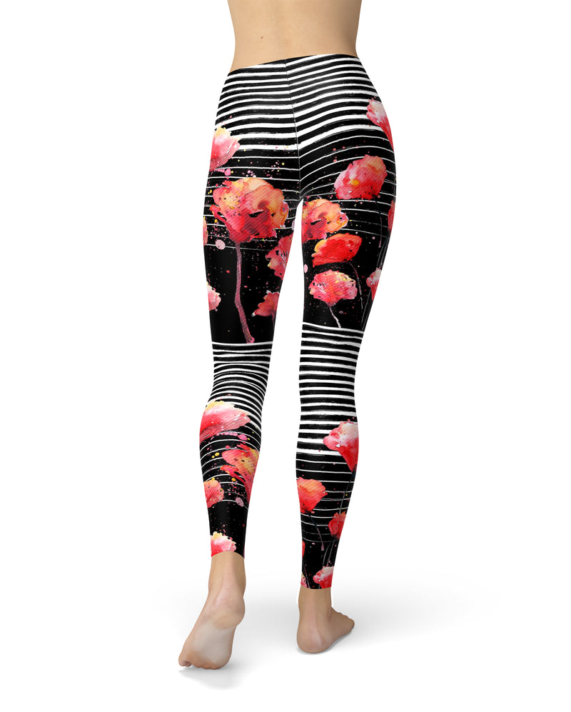 Karamfila Watercolo Poppies V7 - All Over Print Womens Leggings / Yoga or Workout Pants