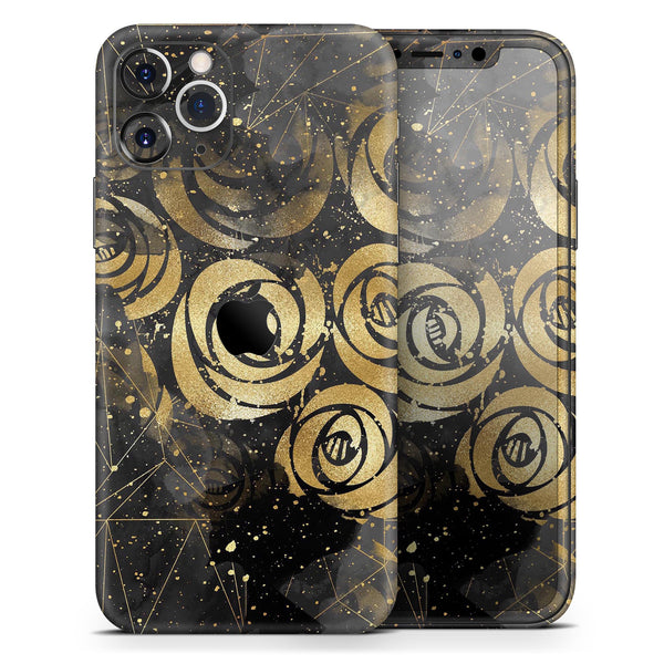 Karamfila Watercolor & Gold V13 - Skin-Kit compatible with the Apple iPhone 12, 12 Pro Max, 12 Mini, 11 Pro or 11 Pro Max (All iPhones Available)