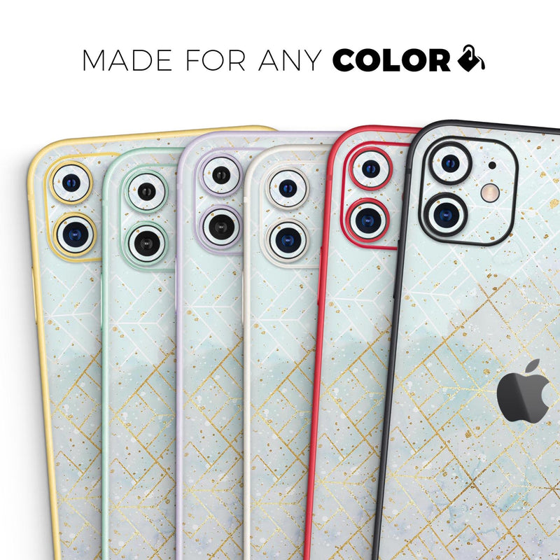 Karamfila Watercolor & Gold V3 - Skin-Kit compatible with the Apple iPhone 12, 12 Pro Max, 12 Mini, 11 Pro or 11 Pro Max (All iPhones Available)