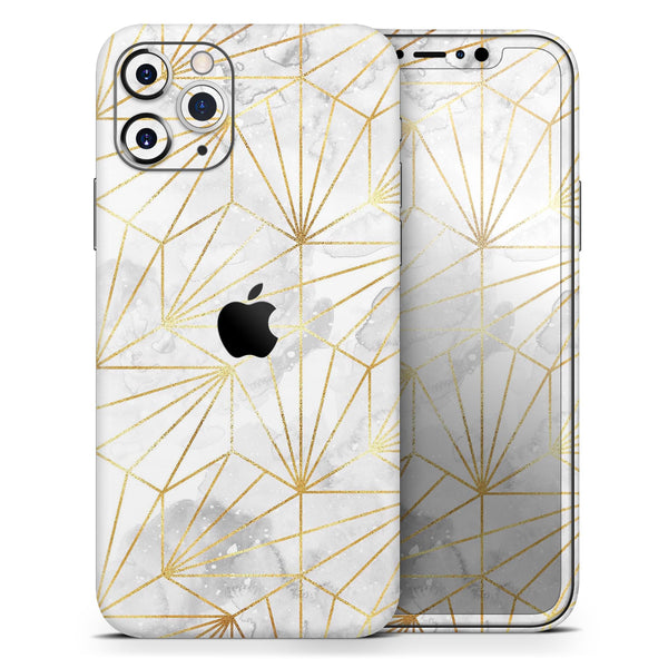 Karamfila Watercolor & Gold V4 - Skin-Kit compatible with the Apple iPhone 12, 12 Pro Max, 12 Mini, 11 Pro or 11 Pro Max (All iPhones Available)