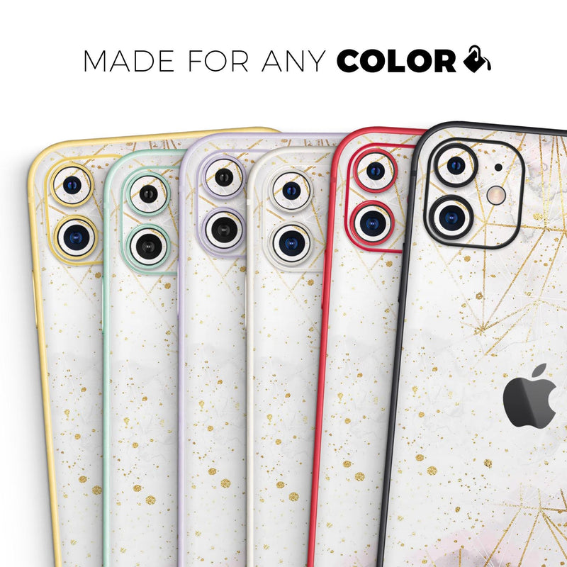 Karamfila Watercolor & Gold V5 - Skin-Kit compatible with the Apple iPhone 12, 12 Pro Max, 12 Mini, 11 Pro or 11 Pro Max (All iPhones Available)