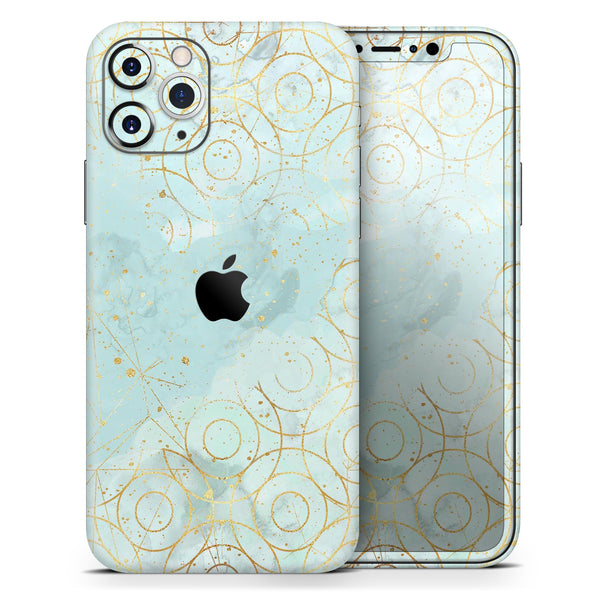 Karamfila Watercolor & Gold V7 - Skin-Kit compatible with the Apple iPhone 12, 12 Pro Max, 12 Mini, 11 Pro or 11 Pro Max (All iPhones Available)
