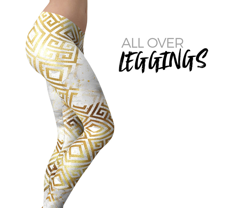 Karamfila Watercolor & Gold V11 - All Over Print Womens Leggings / Yoga or Workout Pants