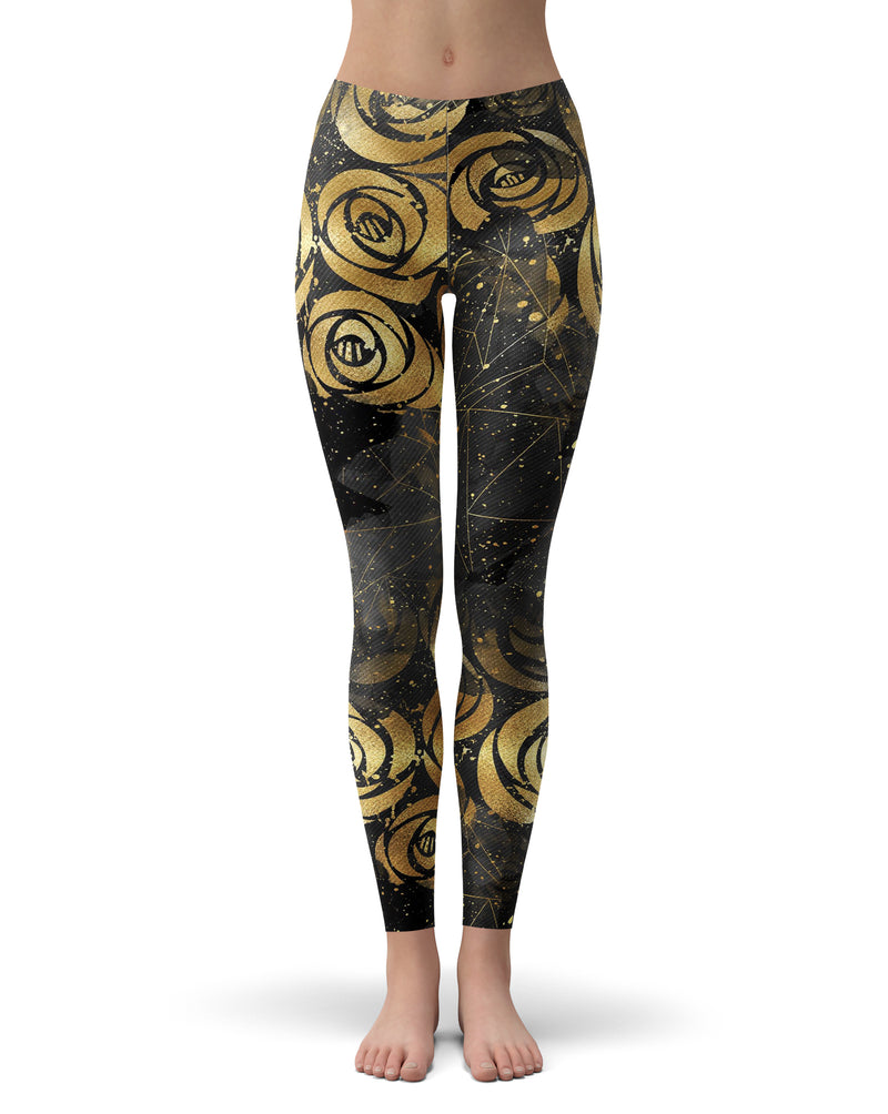 Karamfila Watercolor & Gold V13 - All Over Print Womens Leggings / Yoga or Workout Pants