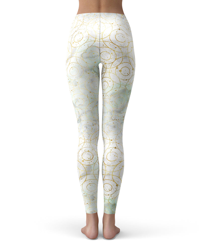 Karamfila Watercolor & Gold V8 - All Over Print Womens Leggings / Yoga or Workout Pants