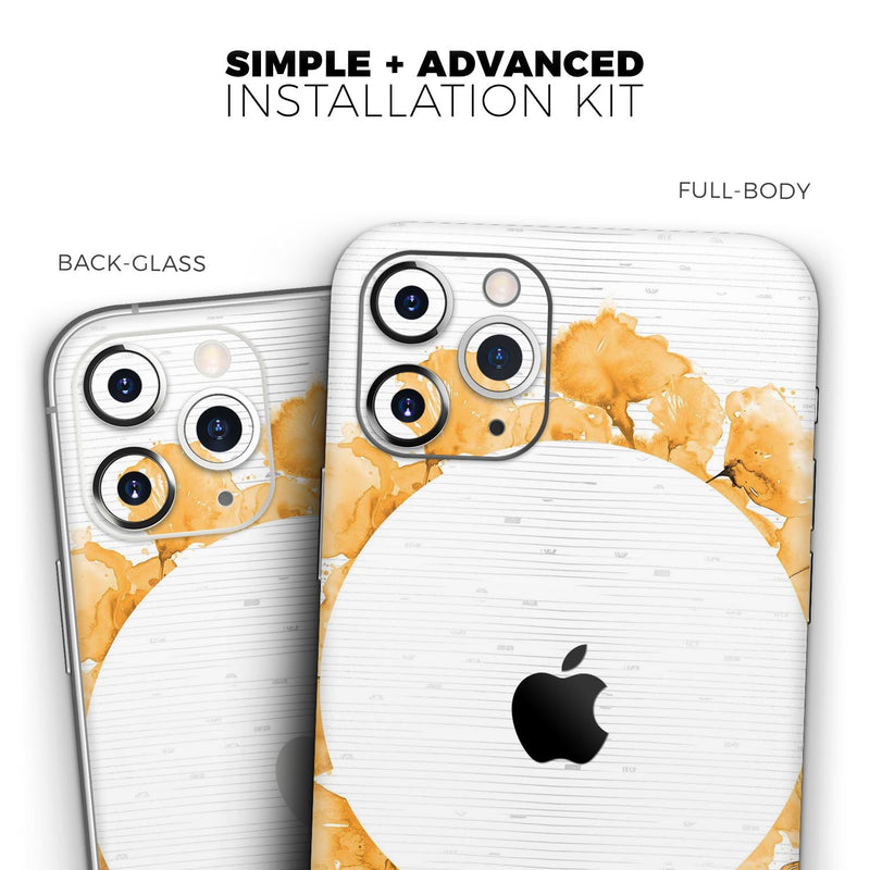 Karamfila Yellow & Gray Floral V13 - Skin-Kit compatible with the Apple iPhone 12, 12 Pro Max, 12 Mini, 11 Pro or 11 Pro Max (All iPhones Available)