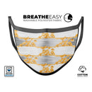 Karamfila Yellow & Gray Floral V4 - Made in USA Mouth Cover Unisex Anti-Dust Cotton Blend Reusable & Washable Face Mask with Adjustable Sizing for Adult or Child