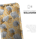 Karamfila Yellow & Gray Floral V6 - Skin-Kit compatible with the Apple iPhone 12, 12 Pro Max, 12 Mini, 11 Pro or 11 Pro Max (All iPhones Available)