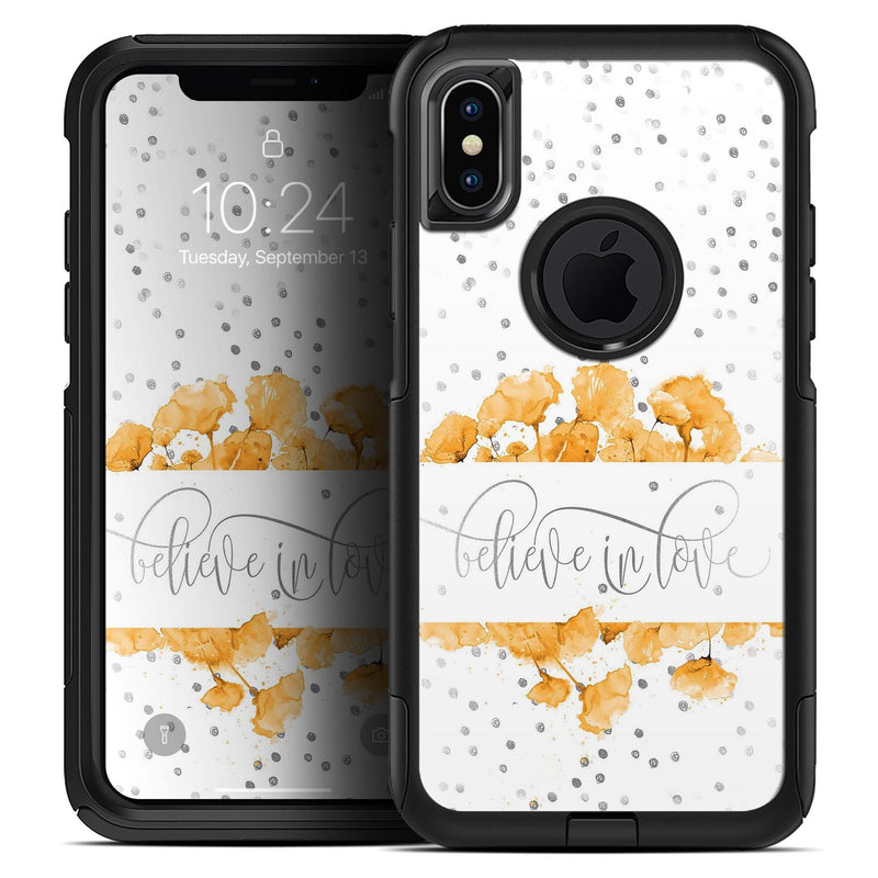 Karamfila Yellow & Gray Floral V9 - Skin Kit for the iPhone OtterBox Cases