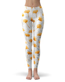Karamfila Yellow & Gray Floral V10 - All Over Print Womens Leggings / Yoga or Workout Pants
