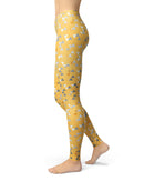 Karamfila Yellow & Gray Floral V12 - All Over Print Womens Leggings / Yoga or Workout Pants