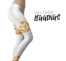 Karamfila Yellow & Gray Floral V16 - All Over Print Womens Leggings / Yoga or Workout Pants