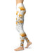 Karamfila Yellow & Gray Floral V1 - All Over Print Womens Leggings / Yoga or Workout Pants