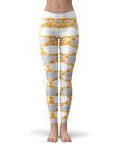 Karamfila Yellow & Gray Floral V4 - All Over Print Womens Leggings / Yoga or Workout Pants