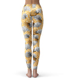 Karamfila Yellow & Gray Floral V6 - All Over Print Womens Leggings / Yoga or Workout Pants
