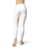 Karamfila Yellow & Gray Floral V7 - All Over Print Womens Leggings / Yoga or Workout Pants