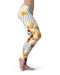 Karamfila Yellow & Gray Floral V8 - All Over Print Womens Leggings / Yoga or Workout Pants