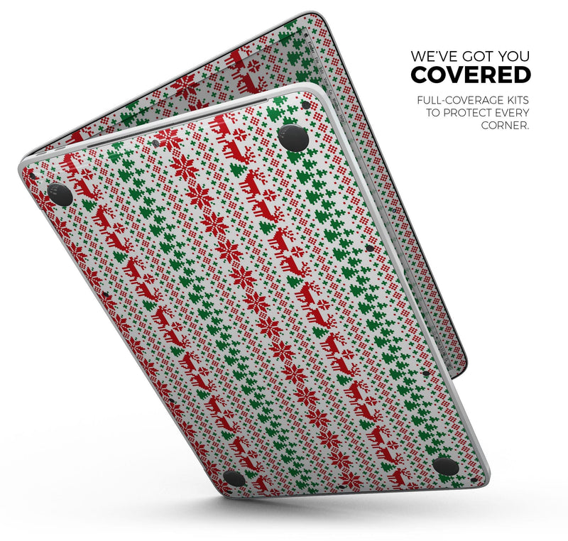 Knitted Ugly Christmas Sweater V2 - Skin Decal Wrap Kit Compatible with the Apple MacBook Pro, Pro with Touch Bar or Air (11", 12", 13", 15" & 16" - All Versions Available)