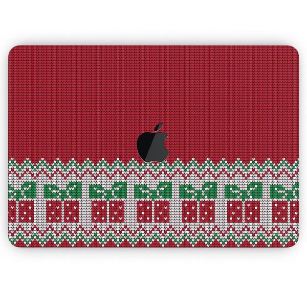 Knitted Ugly Christmas Sweater V6 - Skin Decal Wrap Kit Compatible with the Apple MacBook Pro, Pro with Touch Bar or Air (11", 12", 13", 15" & 16" - All Versions Available)