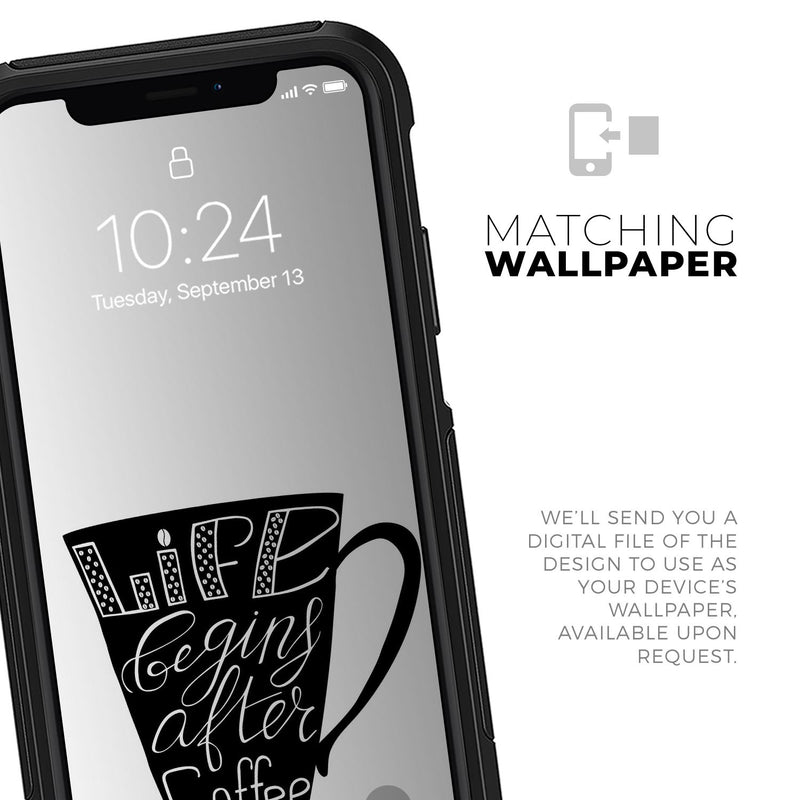 Life Begins After Coffee - Skin Kit for the iPhone OtterBox Cases