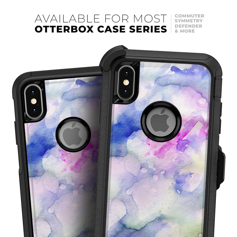 Light Blue 3123 Absorbed Watercolor Texture - Skin Kit for the iPhone OtterBox Cases