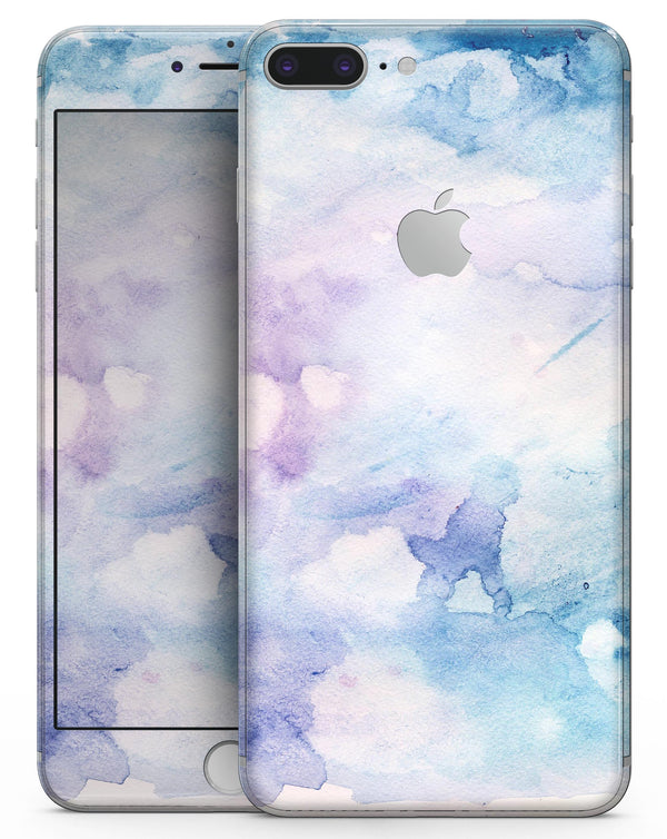 Light Blue 3 Absorbed Watercolor Texture - Skin-kit for the iPhone 8 or 8 Plus