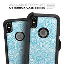 Light Blue Paisley Floral Pattern V3 - Skin Kit for the iPhone OtterBox Cases