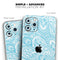 Light Blue Paisley Floral Pattern V3 - Skin-Kit compatible with the Apple iPhone 12, 12 Pro Max, 12 Mini, 11 Pro or 11 Pro Max (All iPhones Available)