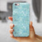 Light Blue Watercolor Quatrefoil iPhone 6/6s or 6/6s Plus 2-Piece Hybrid INK-Fuzed Case