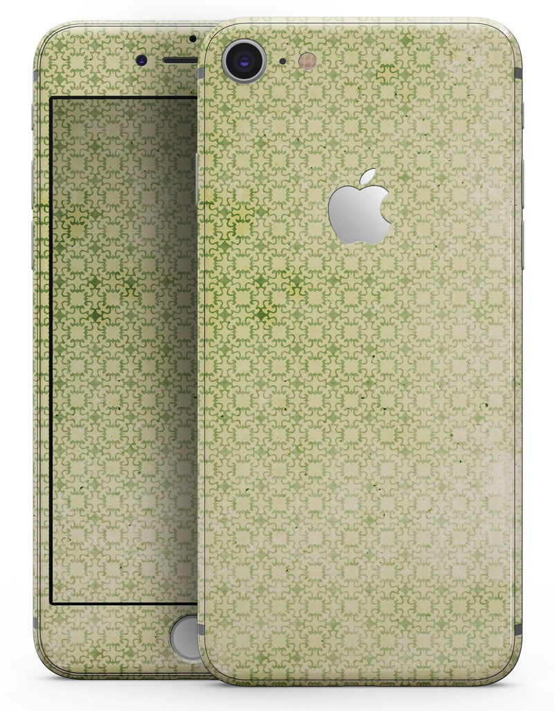 Light Green Grunge Micro Square Pattern - Skin-kit for the iPhone 8 or 8 Plus