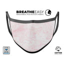 Light Pink v3 Textured Marble - Made in USA Mouth Cover Unisex Anti-Dust Cotton Blend Reusable & Washable Face Mask with Adjustable Sizing for Adult or Child