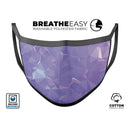 Light Purple Geometric V13 - Made in USA Mouth Cover Unisex Anti-Dust Cotton Blend Reusable & Washable Face Mask with Adjustable Sizing for Adult or Child