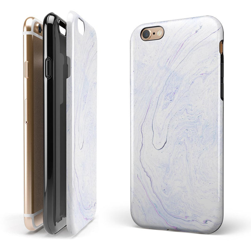Light Purple Textured Marble v3 iPhone 6/6s or 6/6s Plus 2-Piece Hybrid INK-Fuzed Case