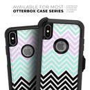 Light Teal & Purple Sharp Black Chevron - Skin Kit for the iPhone OtterBox Cases