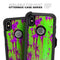Lime Green Metal with Hot Purple Rust - Skin Kit for the iPhone OtterBox Cases