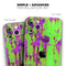 Lime Green Metal with Hot Purple Rust - Skin-Kit compatible with the Apple iPhone 12, 12 Pro Max, 12 Mini, 11 Pro or 11 Pro Max (All iPhones Available)