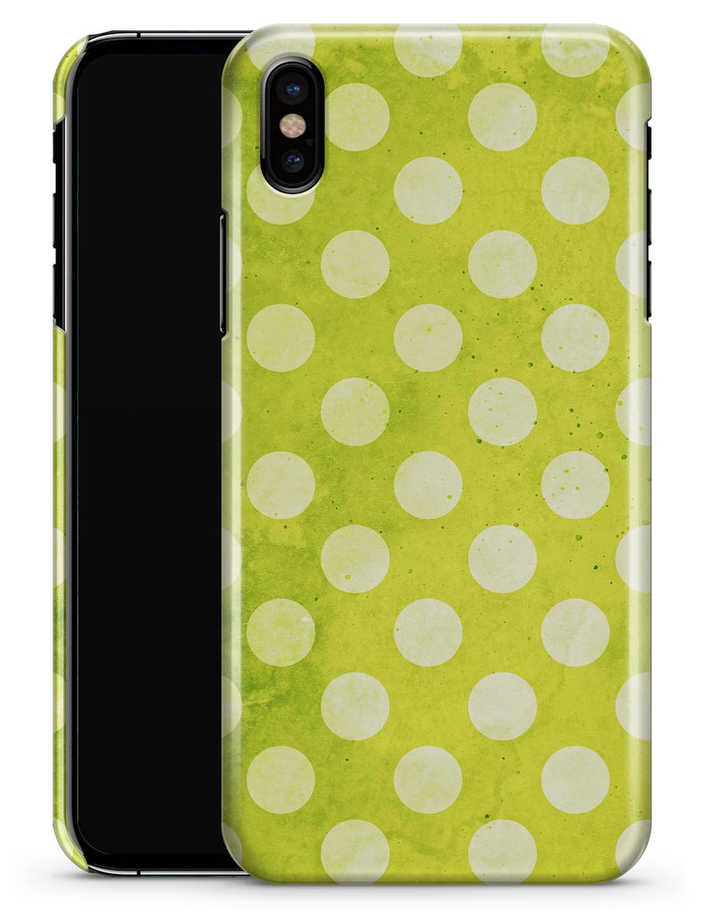 Lime Green and White Polkadots - iPhone X Clipit Case