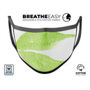 Lime Watercolor Leaves - Made in USA Mouth Cover Unisex Anti-Dust Cotton Blend Reusable & Washable Face Mask with Adjustable Sizing for Adult or Child