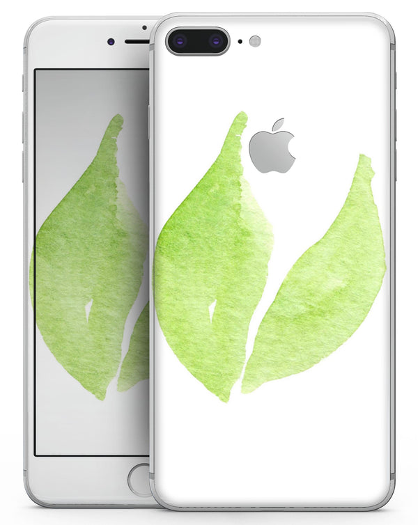 Lime Watercolor Leaves - Skin-kit for the iPhone 8 or 8 Plus