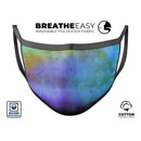 Lined 4453 Absorbed Watercolor Texture - Made in USA Mouth Cover Unisex Anti-Dust Cotton Blend Reusable & Washable Face Mask with Adjustable Sizing for Adult or Child