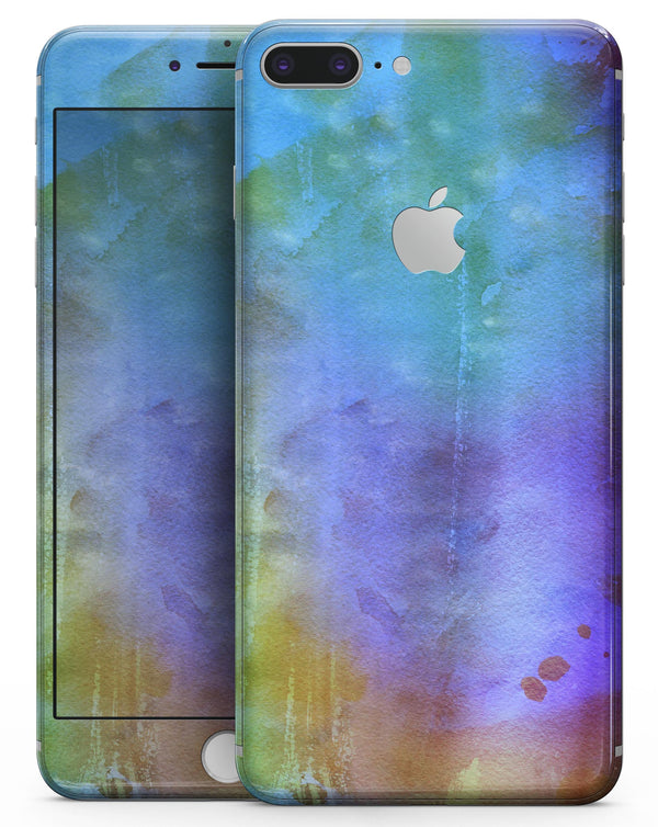 Lined 4453 Absorbed Watercolor Texture - Skin-kit for the iPhone 8 or 8 Plus