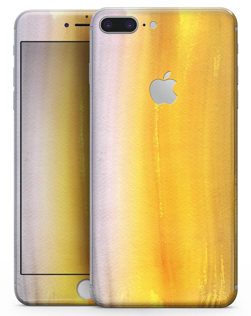 Lined Gold 443 Absorbed Watercolor Texture - Skin-kit for the iPhone 8 or 8 Plus