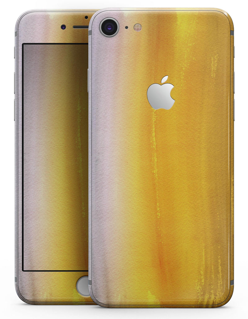 Lined Gold 443 Absorbed Watercolor Texture - Skin-kit for the iPhone 8 or 8 Plus